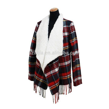 Mode Damen Winter Lamm Wolle Poncho Mäntel